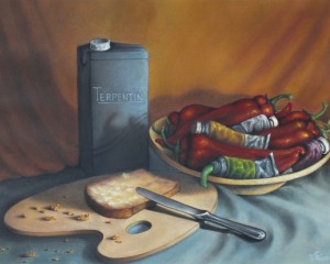 Abendbrot des Künstlers - 50 cm x 65 cm