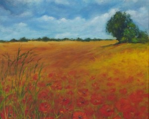 Mohnfeld - 50 cm x 40 cm