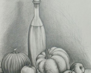 Stillleben mit Wein - 59 cm x 42 cm