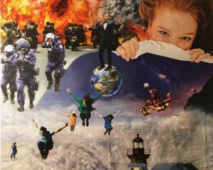 Collage - Zwei Welten - 70 cm x 50 cm