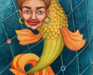 Goldfisch im Internet - 40 x 30 cm