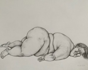 Liegende Frau - 29 cm x 40 cm - Bleistift
