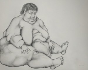 Die Dösende - 59 cm x 84 cm - Bleistift