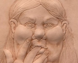 Genussmoment - Punzierung auf Leder - 30 cm x 30 cm