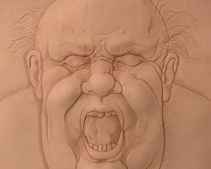 Nein! - Punzierung auf Leder - 30 cm x 30 cm