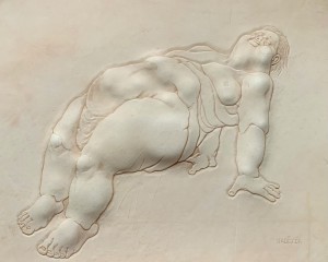Verzweiflung - Punzierung auf Leder - 50 cm x 55 cm