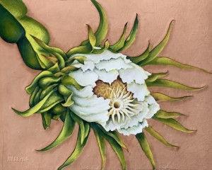 Königin der Nacht - Punzieren auf Leder, Acryl - 29 cm x 38 cm